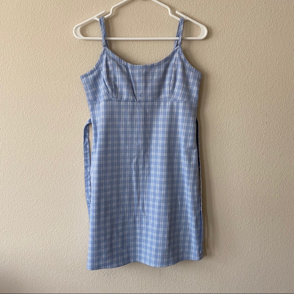 blue and white colleen dress